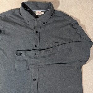 Faherty Brand Mens XL Long Sleeve Button Down Shirt Gray Black Houndstooth